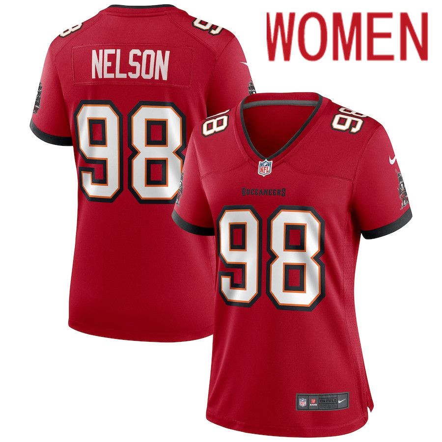 Women Tampa Bay Buccaneers 98 Anthony Nelson Nike Red Game NFL Jersey